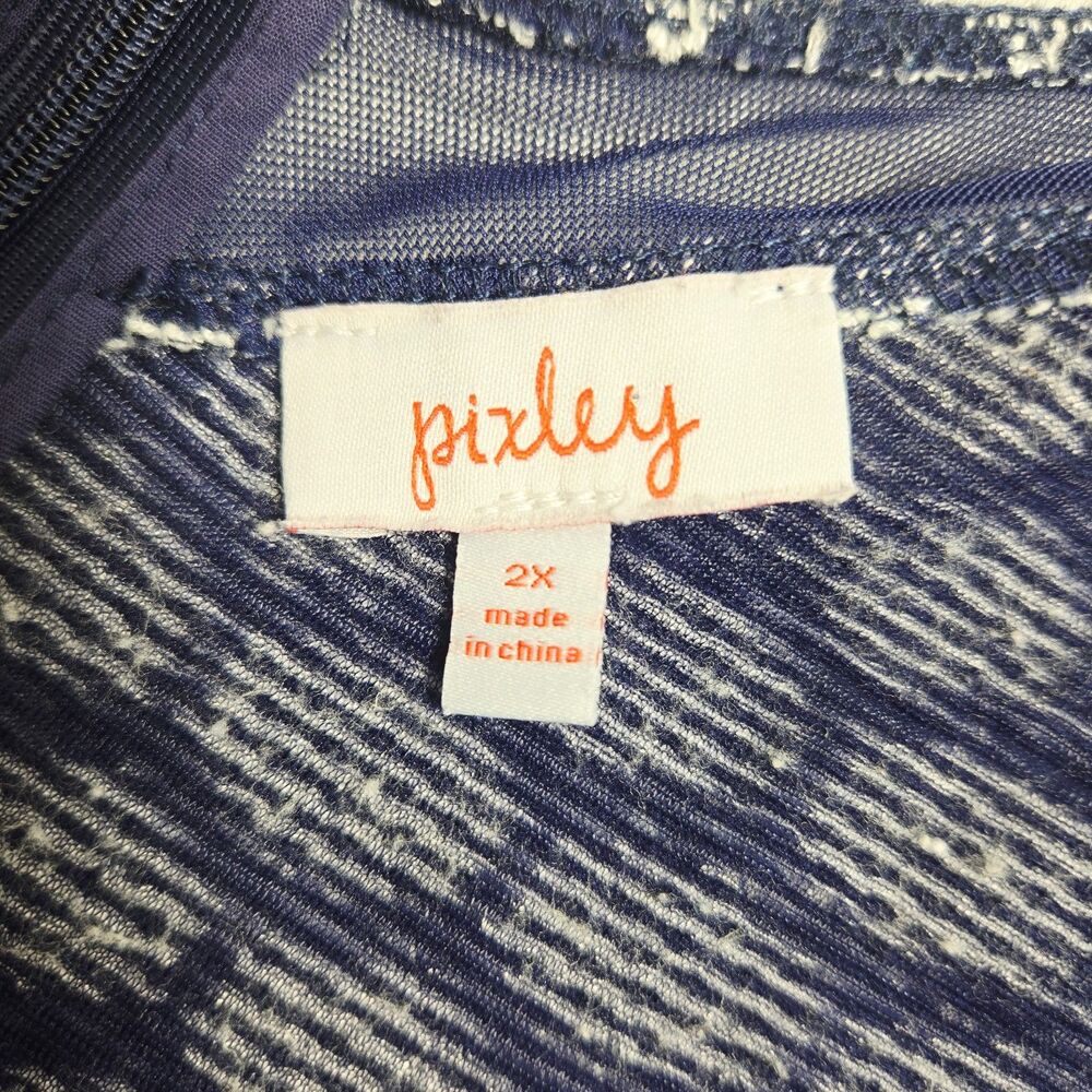 Pixley Navy & White Midi Dress 2x - Picture 9 of 9